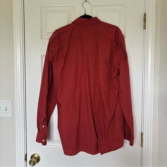 Mens L.L.Bean Traditional Fit Button Down Burnt Orange White Grid Check Large - Picture 7 of 7